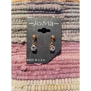 (3 for $15)~JoMa~ Goldtone Dangle Earrings with White Australian Crystal- NWT